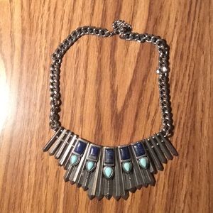 Statement necklace with semi precious stones